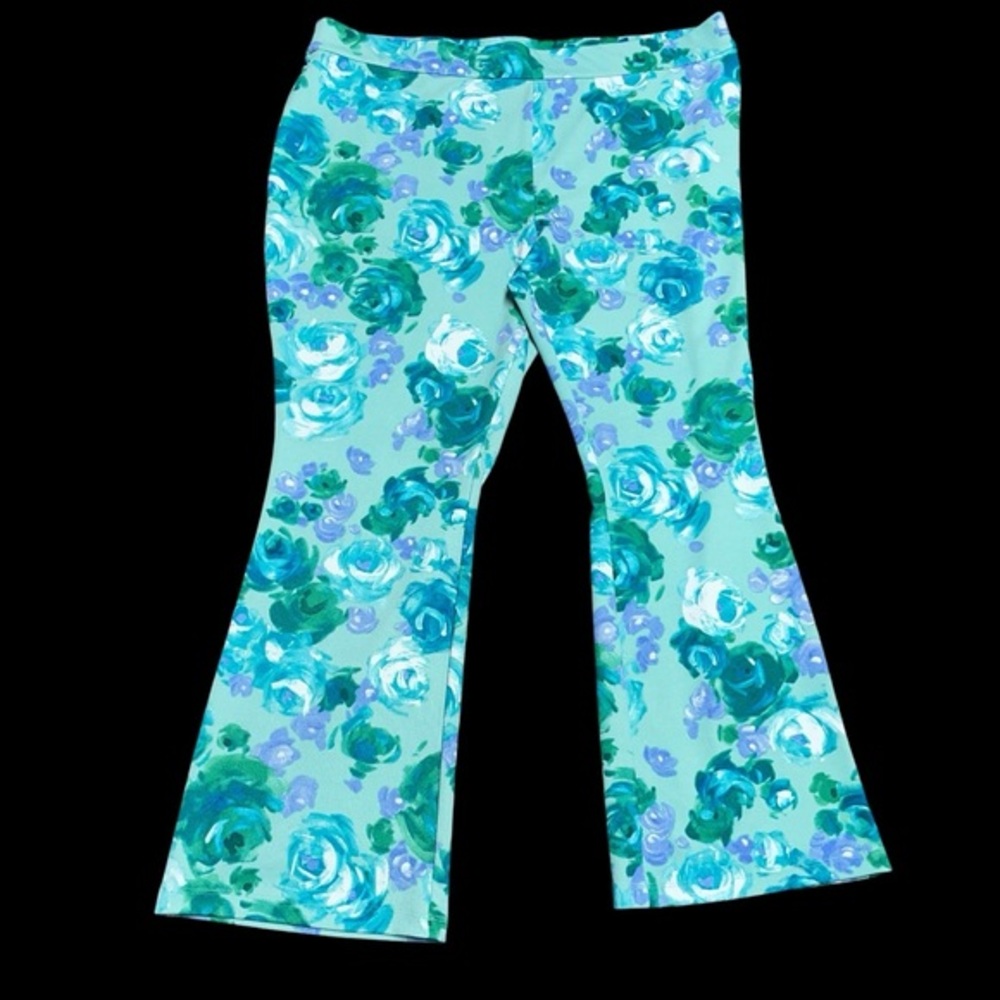 Issac Mizrahi Live! Petite Pebble Knit Baby Bell Pant Island Breeze 1XP in EUC